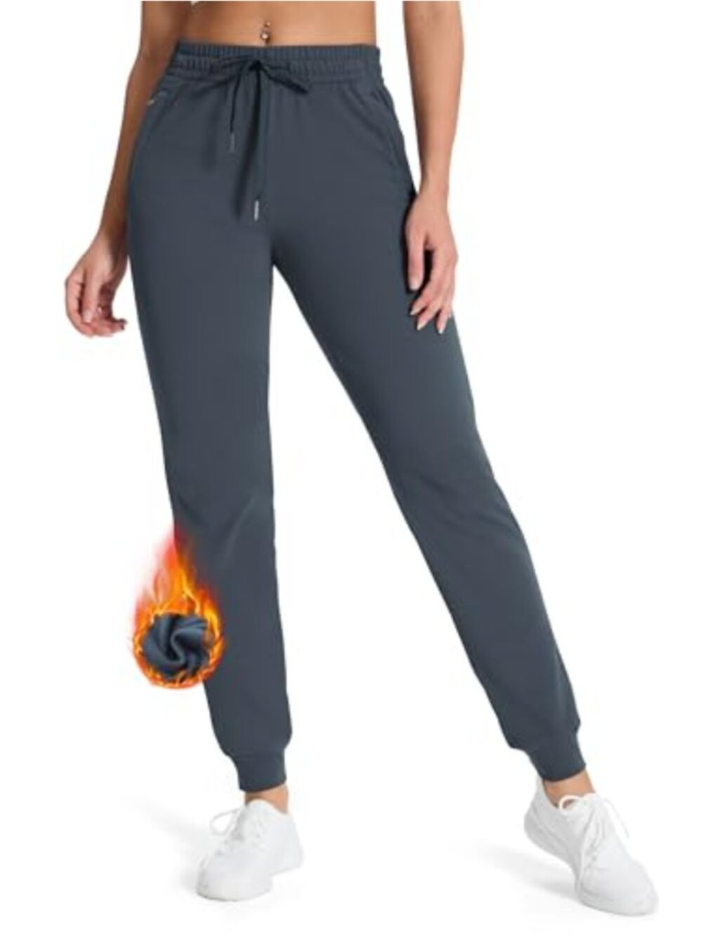 Women's Fleece Lined Tall Joggers Sweatpants Thermal Winter Water Resistant